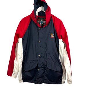 Vintage Bermuda Jacket Adult Unisex Medium Red White Blue Windbreaker Hooded